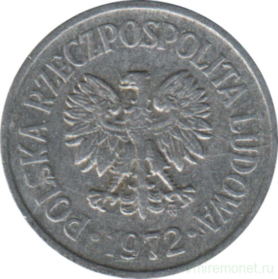 Монета. Польша. 10 грошей 1972 год.