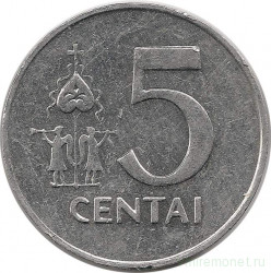 Монета. Литва. 5 центов 1991 год.