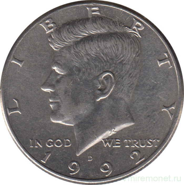 Монета. США. 50 центов 1992 год. Монетный двор D.