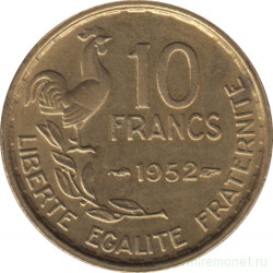 Монета. Франция. 10 франков 1952 год. Монетный двор - Париж.
