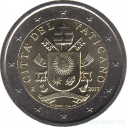 Монеты. Ватикан. Набор евро 8 монет 2017 год. 1, 2, 5, 10, 20, 50 центов, 1, 2 евро.