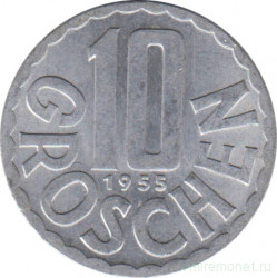 Монета. Австрия. 10 грошей 1955 год.