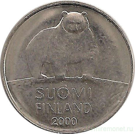 Монета. Финляндия. 50 пенни 2000 год.