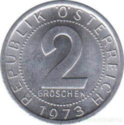 Монета. Австрия. 2 гроша 1973 год.