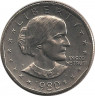 Аверс. Монета. США. 1 доллар 1980 год. Сьюзен Энтони. Монетный двор S.