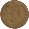 Монета. Гонконг. 10 центов 1965 год. KN.