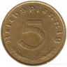 Монета. Германия. Третий Рейх. 5 рейхспфеннигов 1938 год. Монетный двор - Берлин (А).