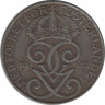 Аверс. Монета. Швеция. 5 эре 1945 год.
