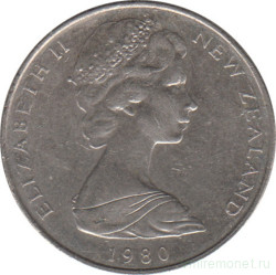 Монета. Новая Зеландия. 5 центов 1980 год.