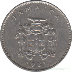 Монета. Ямайка. 10 центов 1981 год.