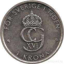 Монета. Швеция. 1 крона 2000 год. Миллениум.