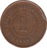Монета. Стрейтс Сетлментс. 1 цент 1901 год. ав.