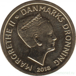 Монета. Дания. 10 крон 2018 год.