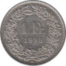  Монета. Швейцария. 1 франк 1998 год. ав.