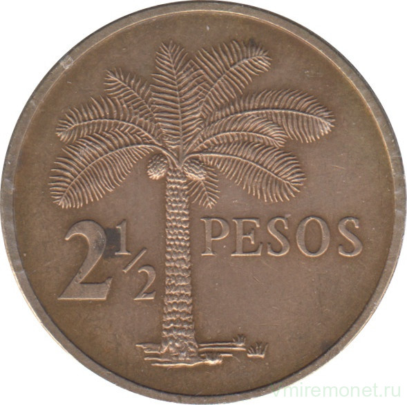 Монета. Гвинея-Бисау. 2 1/2 песо 1977 год.
