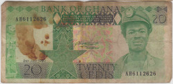 Банкнота. Гана. 20 седи 1980 год.