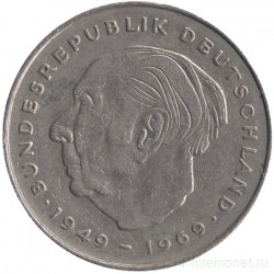 Монета. ФРГ. 2 марки 1978 год. Теодор Хойс. Монетный двор - Мюнхен (D).