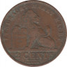 Монета. Бельгия. 2 сантима 1909 год. (der Belgen). рев.