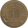 Монета. Гайана. 1 цент 1974 год. ав.