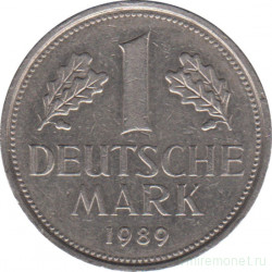 Монета. ФРГ. 1 марка 1989 год. Монетный двор - Карлсруэ (G).