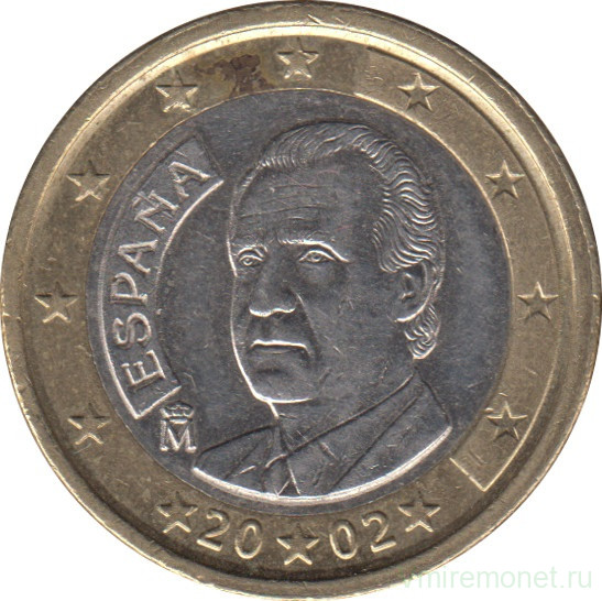 Монета. Испания. 1 евро 2002 год.