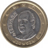 Монета. Испания. 1 евро 2002 год. ав.