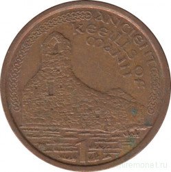 Монета. Великобритания. Остров Мэн. 1 пенни 2001 год. АА.