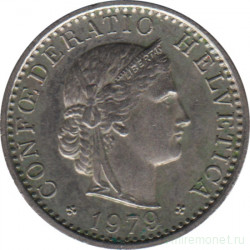 Монета. Швейцария. 20 раппенов 1979 год.
