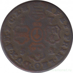 Монета. Льеж. 2 лиарда 1752 год.