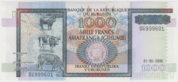 Банкнота. Бурунди. 1000 франков 2006 год. Тип 39d.