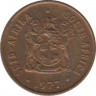 Монета. Южно-Африканская республика. 1 цент 1977 год. ав.
