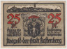 Бона. Нотгельд. Германия. Город Растенберг. 25 пфеннигов 1921 год. Вариант 1097.1.2.1. ав.