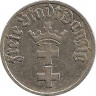 Реверс. Монета. Польша. Данциг. 1/2 гульдена 1932 год.