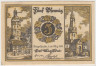 Бона. Нотгельд. Германия. Город Зангерхаузен. 5 пфеннигов 1921 год. Вариант 1163.1.а.1. ав.