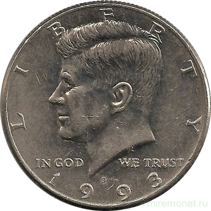 Монета. США. 50 центов 1993 год. Монетный двор D.