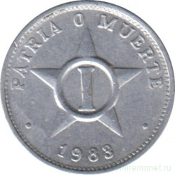 Монета. Куба. 1 сентаво 1983 год.