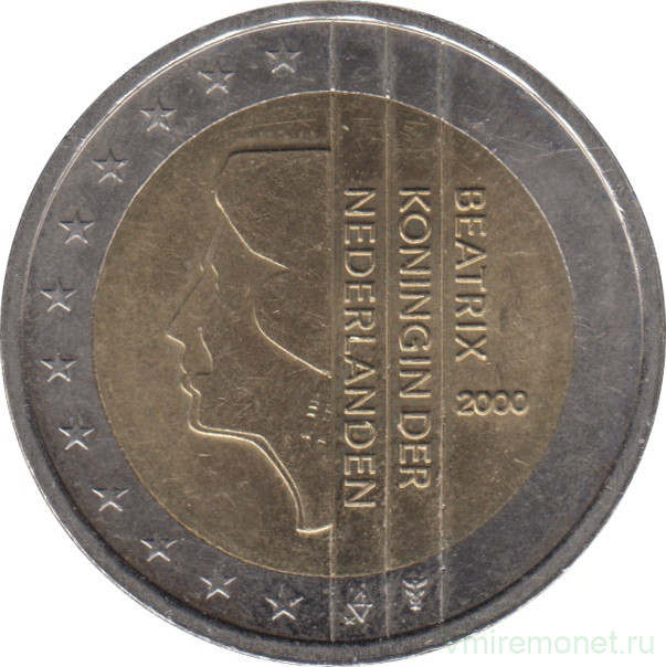 Монета. Нидерланды. 2 евро 2000 год.