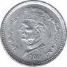 Монета. Пакистан. 1 рупия 2011 год. ав.