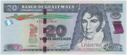Банкнота. Гватемала. 20 кетцалей 2018 год. Тип 124.