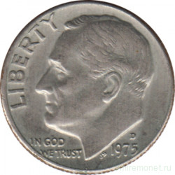Монета. США. 10 центов 1975 год. Монетный двор D.