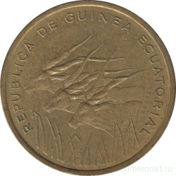 Монета. Экваториальная Гвинея. 25 франков 1985 год.