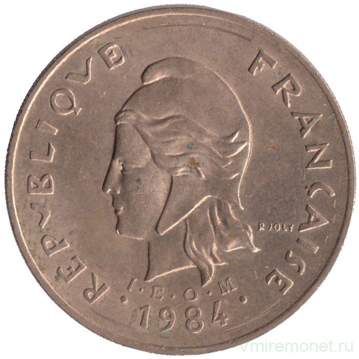 Монета. Новая Каледония. 100 франков 1984 год. 