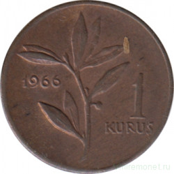 Монета. Турция. 1 куруш 1966 год.