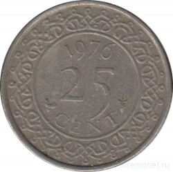 Монета. Суринам. 25 центов 1976 год.