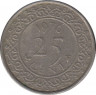 Монета. Суринам. 25 центов 1976 год. ав.