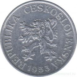 Монета. Чехословакия. 25 геллеров 1953 год.