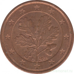 Монета. Германия. 5 центов 2006 год (D).