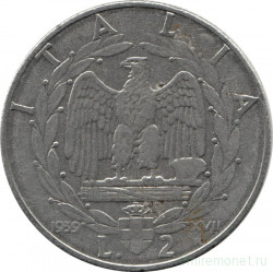 Монета. Италия. 2 лиры 1939 (XVII) год.