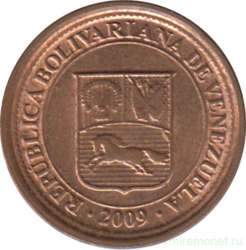 Монета. Венесуэла. 5 сентимо 2009 год.