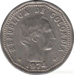 Монета. Колумбия. 50 сентаво 1974 год.